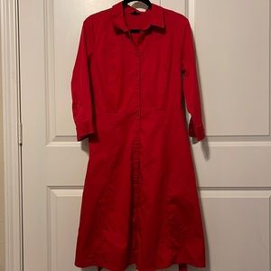 Talbots 3/4 sleeve tie waist shirt dress. Size 12